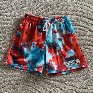 Bucket squad youth shirts - Red and Blue Tie-Dye Kids Shorts